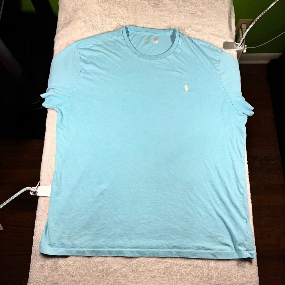 Polo Ralph Lauren Mens Light Blue Short Sleeve Pony Logo T-Shirt XL